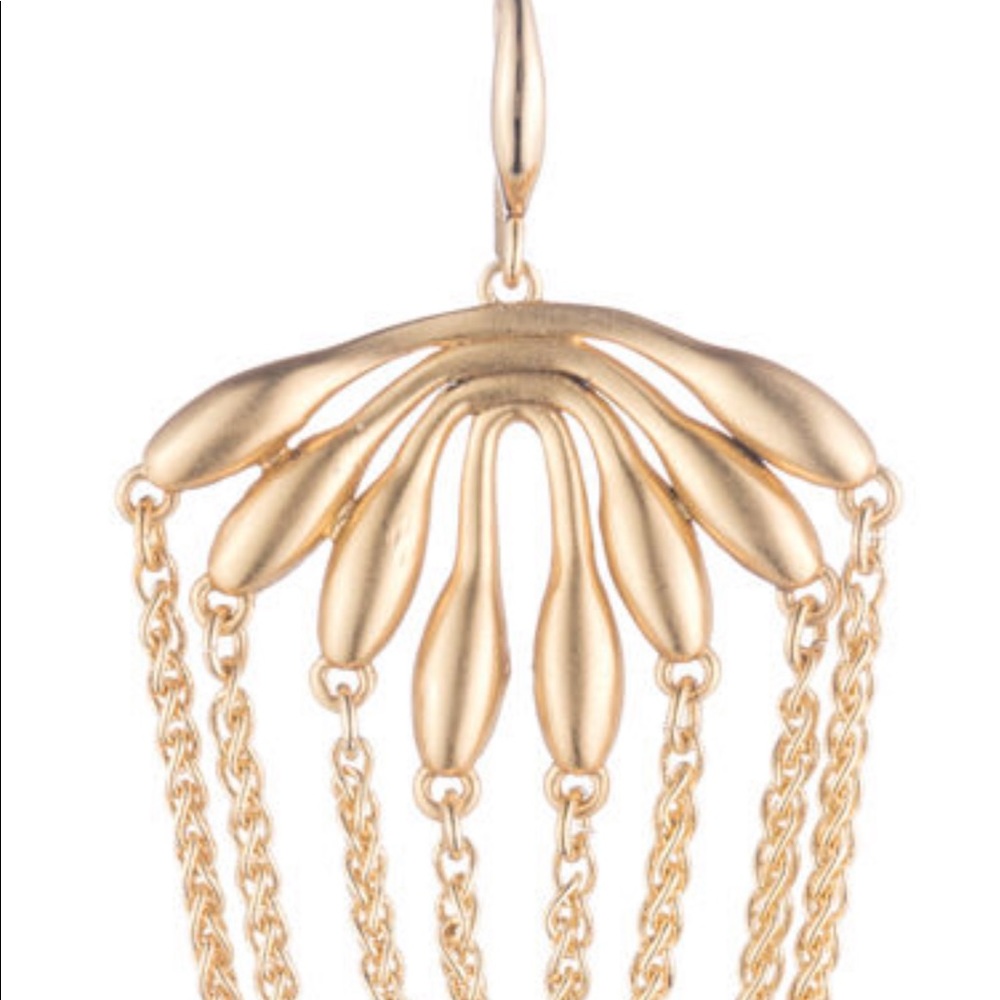 🆕Trina Turk | Retro Botanic Drape Chain Earrings - Picture 4 of 4